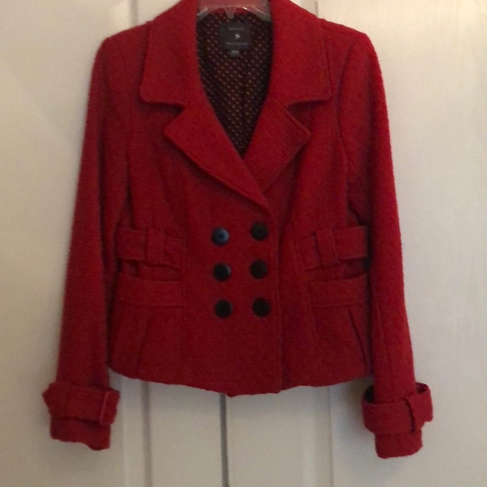 Forever Twentyone Red Cropped Jacket - Size Medium